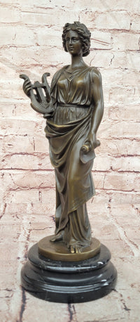 Muses Greek Goddess of Music and Art Genuine Bronze Sculpture by Cesaro