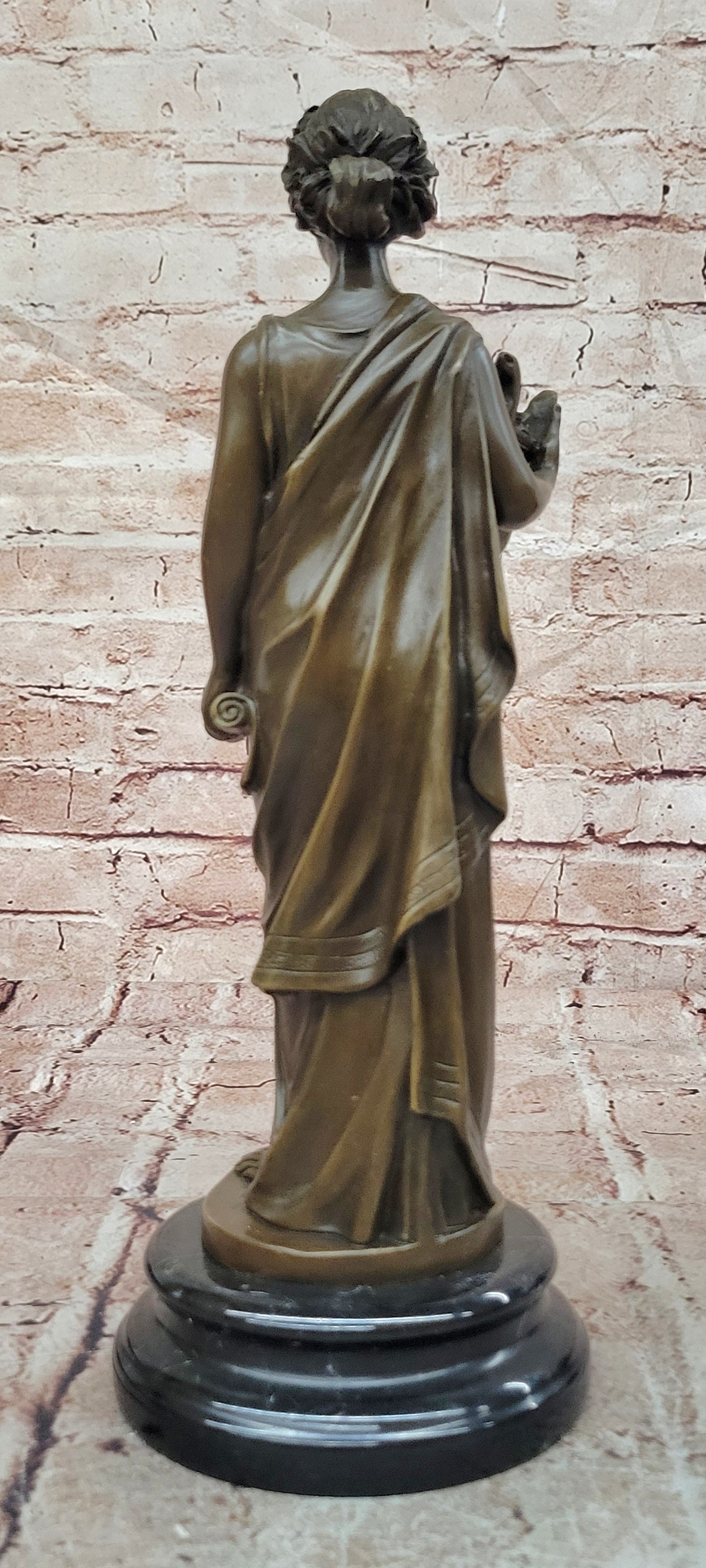 Muses Greek Goddess of Music and Art Genuine Bronze Sculpture by Cesaro