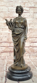 Muses Greek Goddess of Music and Art Genuine Bronze Sculpture by Cesaro