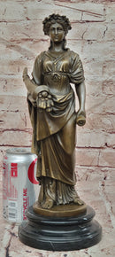 Bronze Goddess of Luck Fortuna with Cornucopia Signed Césaro Sculpture Statue