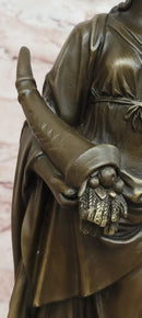 Bronze Goddess of Luck Fortuna with Cornucopia Signed Césaro Sculpture Statue