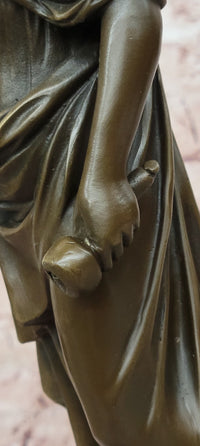 Bronze Goddess of Luck Fortuna with Cornucopia Signed Césaro Sculpture Statue