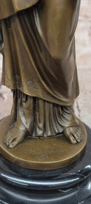 Bronze Goddess of Luck Fortuna with Cornucopia Signed Césaro Sculpture Statue