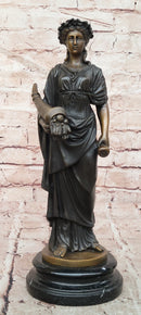 Bronze Goddess of Luck Fortuna with Cornucopia Signed Césaro Sculpture Statue