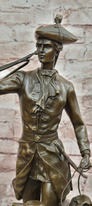 Bronze Hunter Statue by Auguste Moreau Hound Dogs Sculpture Figurine Decor