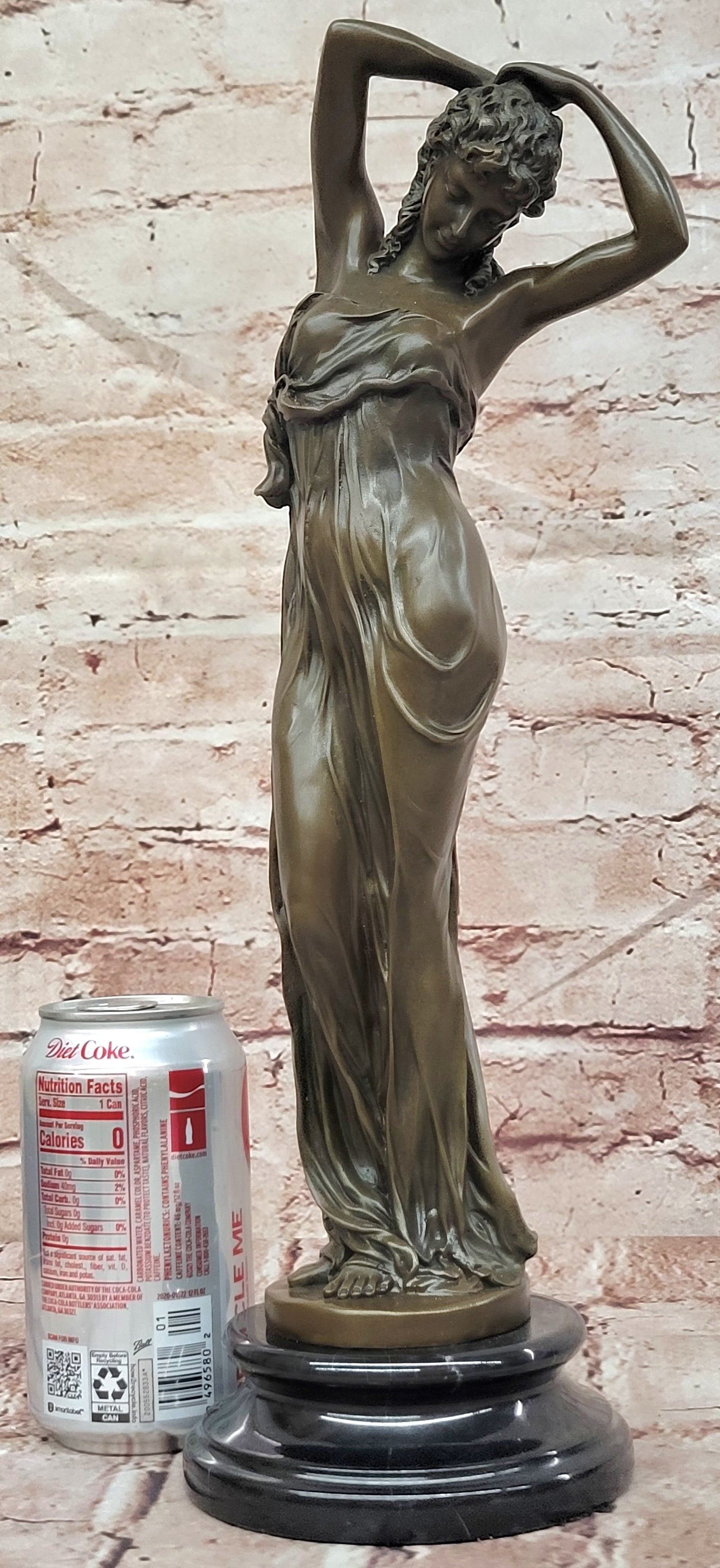 Young Woman Statue Sculpture Bronze Beautiful Female Artwork by Gory Art
