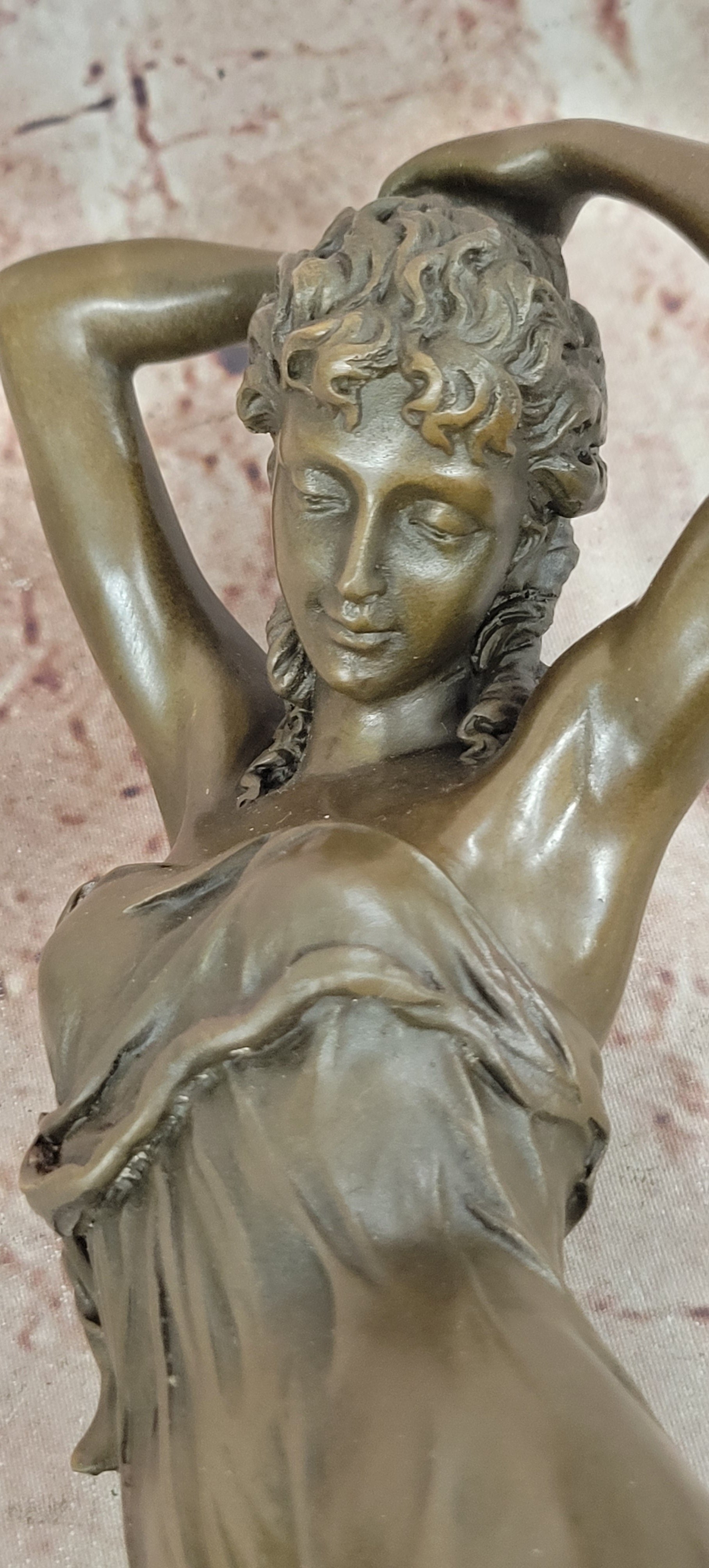 Young Woman Statue Sculpture Bronze Beautiful Female Artwork by Gory Art