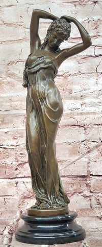 Young Woman Statue Sculpture Bronze Beautiful Female Artwork by Gory Art
