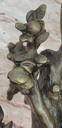 Children Picking up Fruit from a Tree Bronze Sculpture by Moreau Hand Made Statue