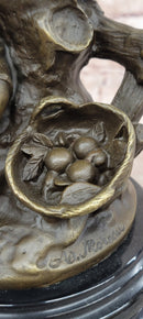 Children Picking up Fruit from a Tree Bronze Sculpture by Moreau Hand Made Statue