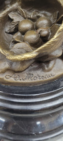 Children Picking up Fruit from a Tree Bronze Sculpture by Moreau Hand Made Statue