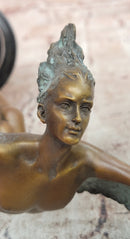 Signed Original Cesaro Icarus Genuine Bronze Sculpture Figurine Decor Art