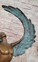 Signed Original Cesaro Icarus Genuine Bronze Sculpture Figurine Decor Art