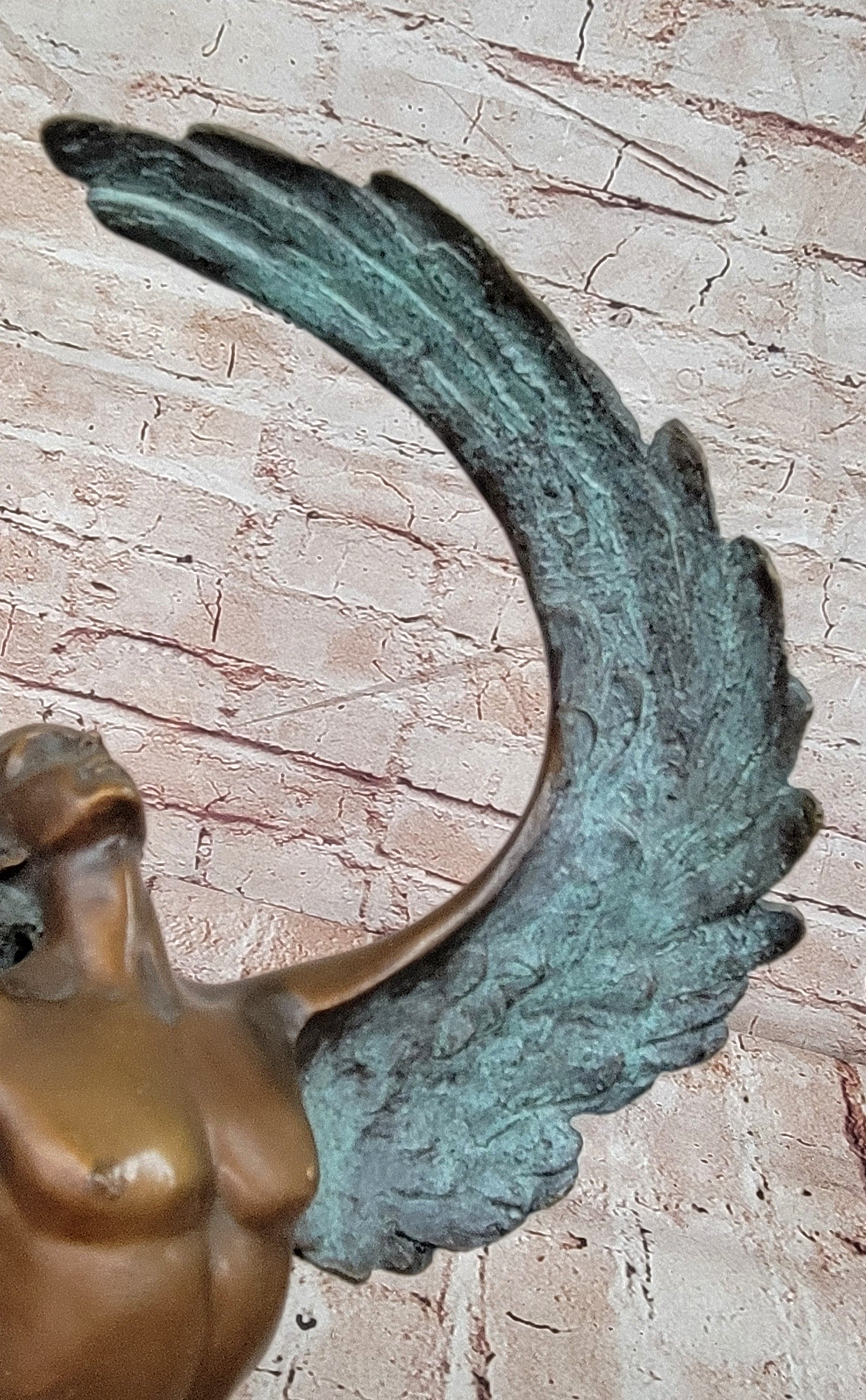 Signed Original Cesaro Icarus Genuine Bronze Sculpture Figurine Decor Art