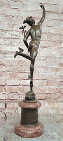 16.75''H BRONZE STATUE OF FLYING MERCURY BRONZE SCULPTURE SIGNED: Giambologna