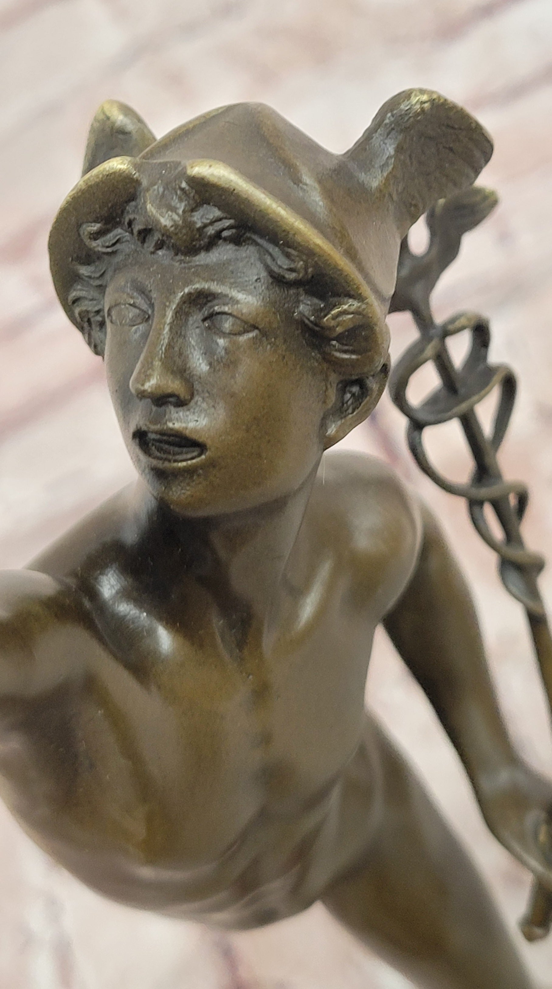 16.75''H BRONZE STATUE OF FLYING MERCURY BRONZE SCULPTURE SIGNED: Giambologna
