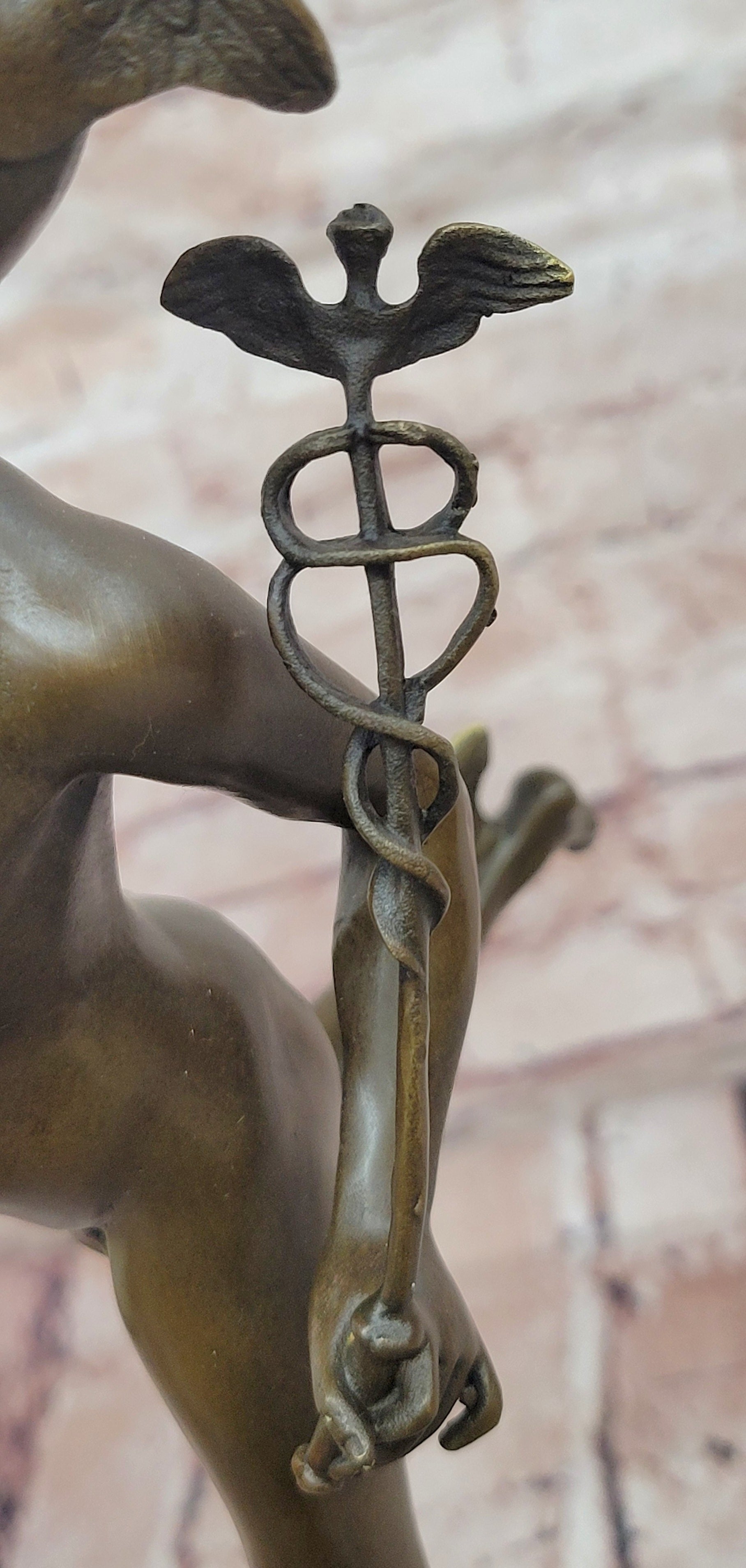 16.75''H BRONZE STATUE OF FLYING MERCURY BRONZE SCULPTURE SIGNED: Giambologna