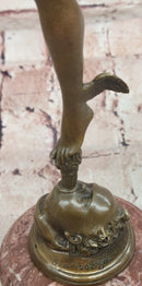 16.75''H BRONZE STATUE OF FLYING MERCURY BRONZE SCULPTURE SIGNED: Giambologna