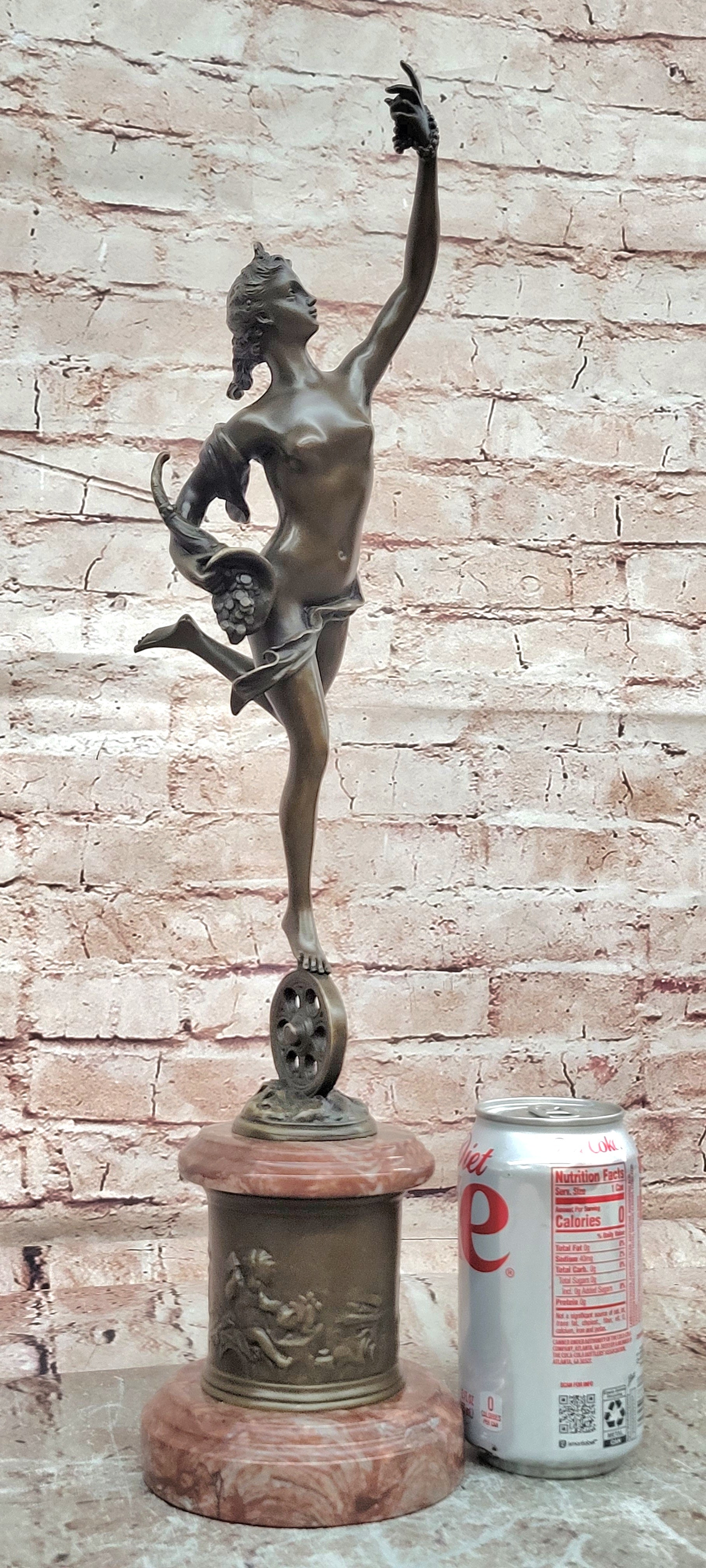 Bronze Figure Lady Fortuna Signed Giambologna Sculptures Hot Cast Figurine