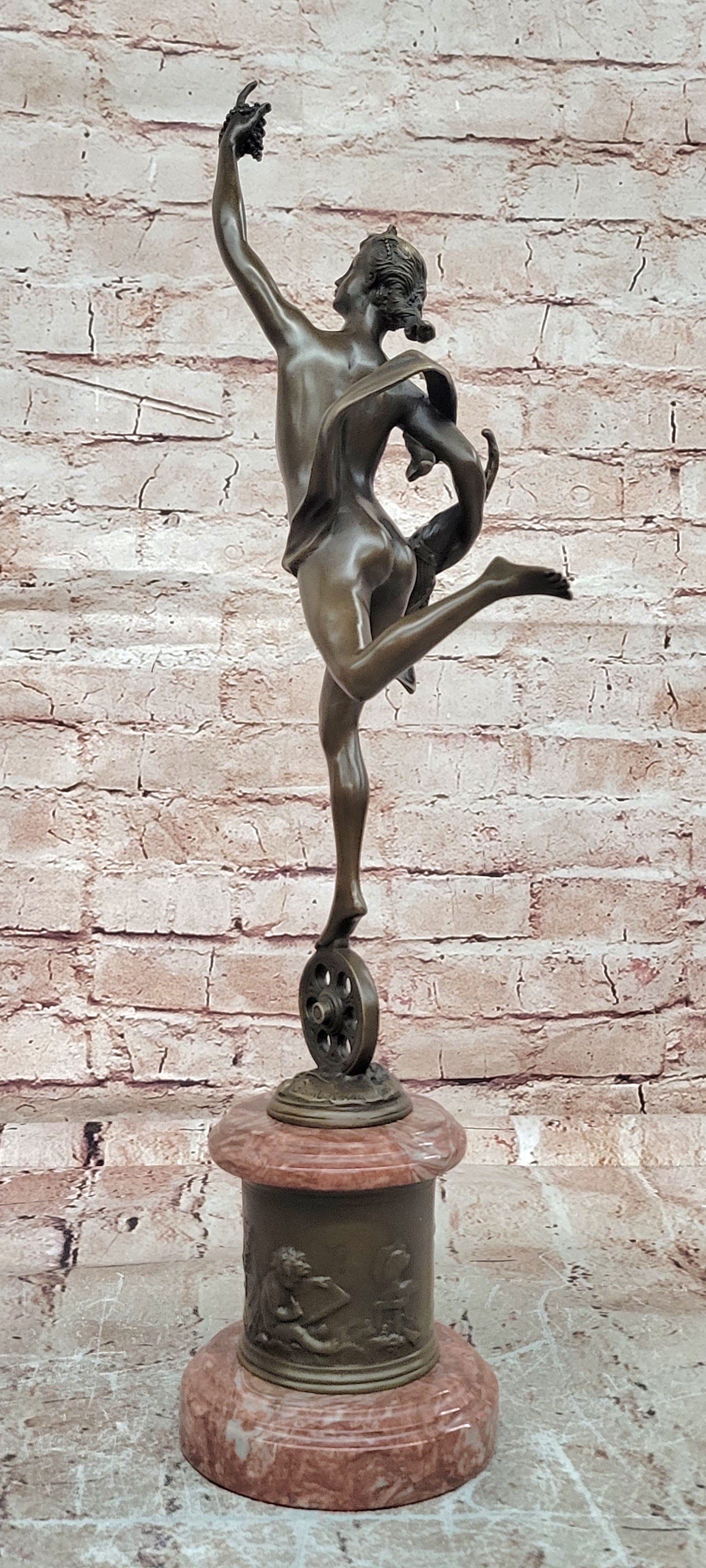 Bronze Figure Lady Fortuna Signed Giambologna Sculptures Hot Cast Figurine