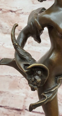 Bronze Figure Lady Fortuna Signed Giambologna Sculptures Hot Cast Figurine