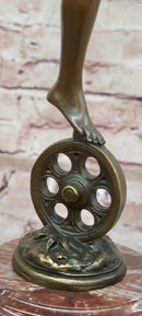 Bronze Figure Lady Fortuna Signed Giambologna Sculptures Hot Cast Figurine