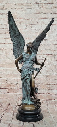 Winged Victory Angel with Sword Western Art Sculpture Bronze Statue by Coutan