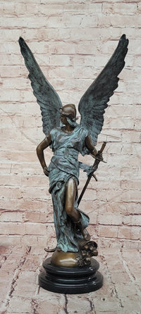 Winged Victory Angel with Sword Western Art Sculpture Bronze Statue by Coutan