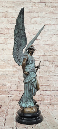 Winged Victory Angel with Sword Western Art Sculpture Bronze Statue by Coutan