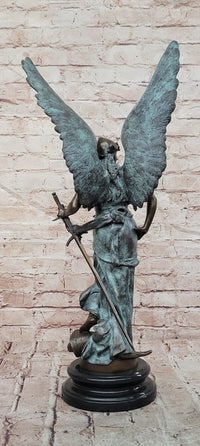 Winged Victory Angel with Sword Western Art Sculpture Bronze Statue by Coutan