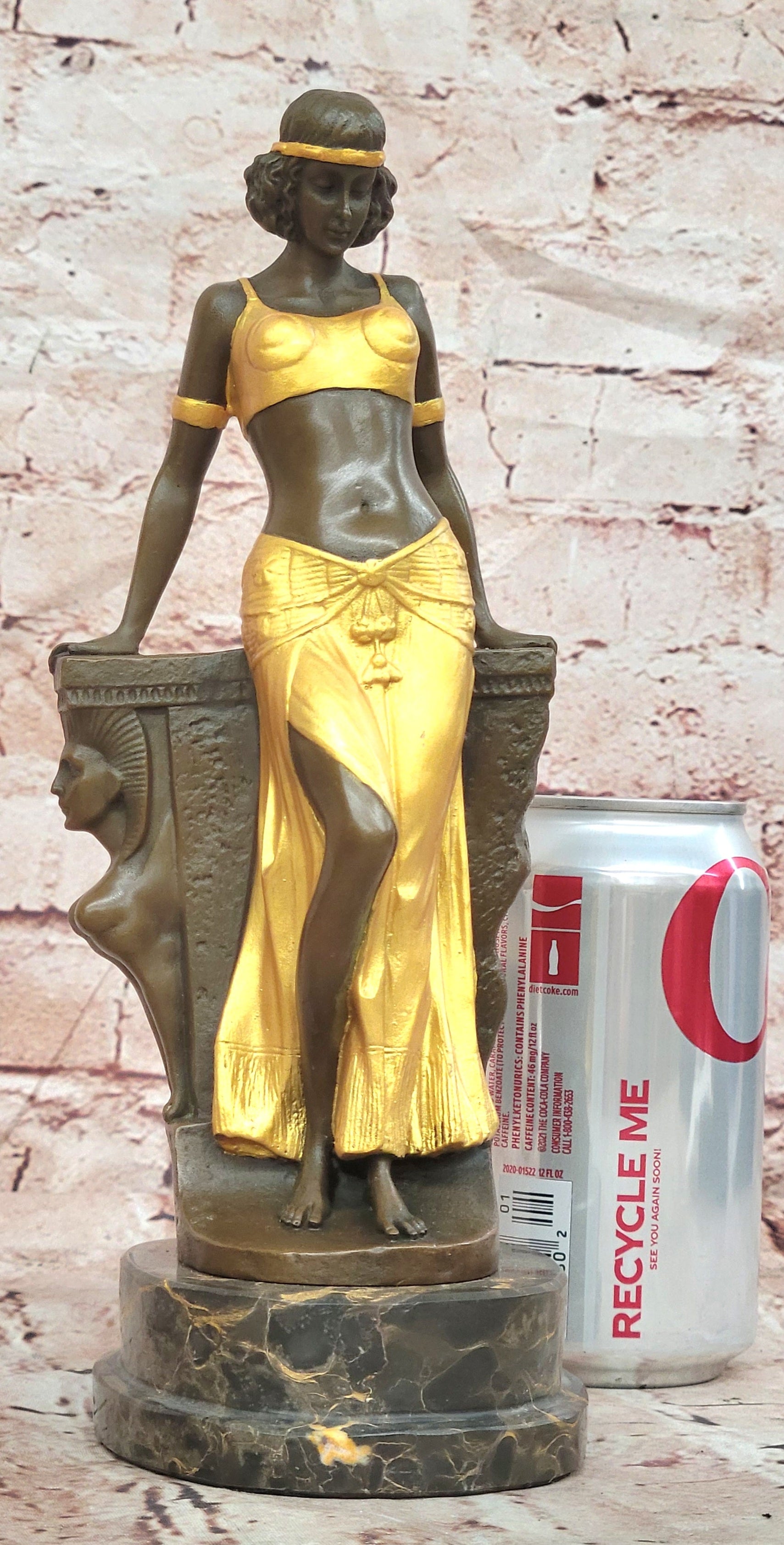 Original Milo Bronze Art Deco Statue Belly Dancer Sculpture Hot Cast Decor