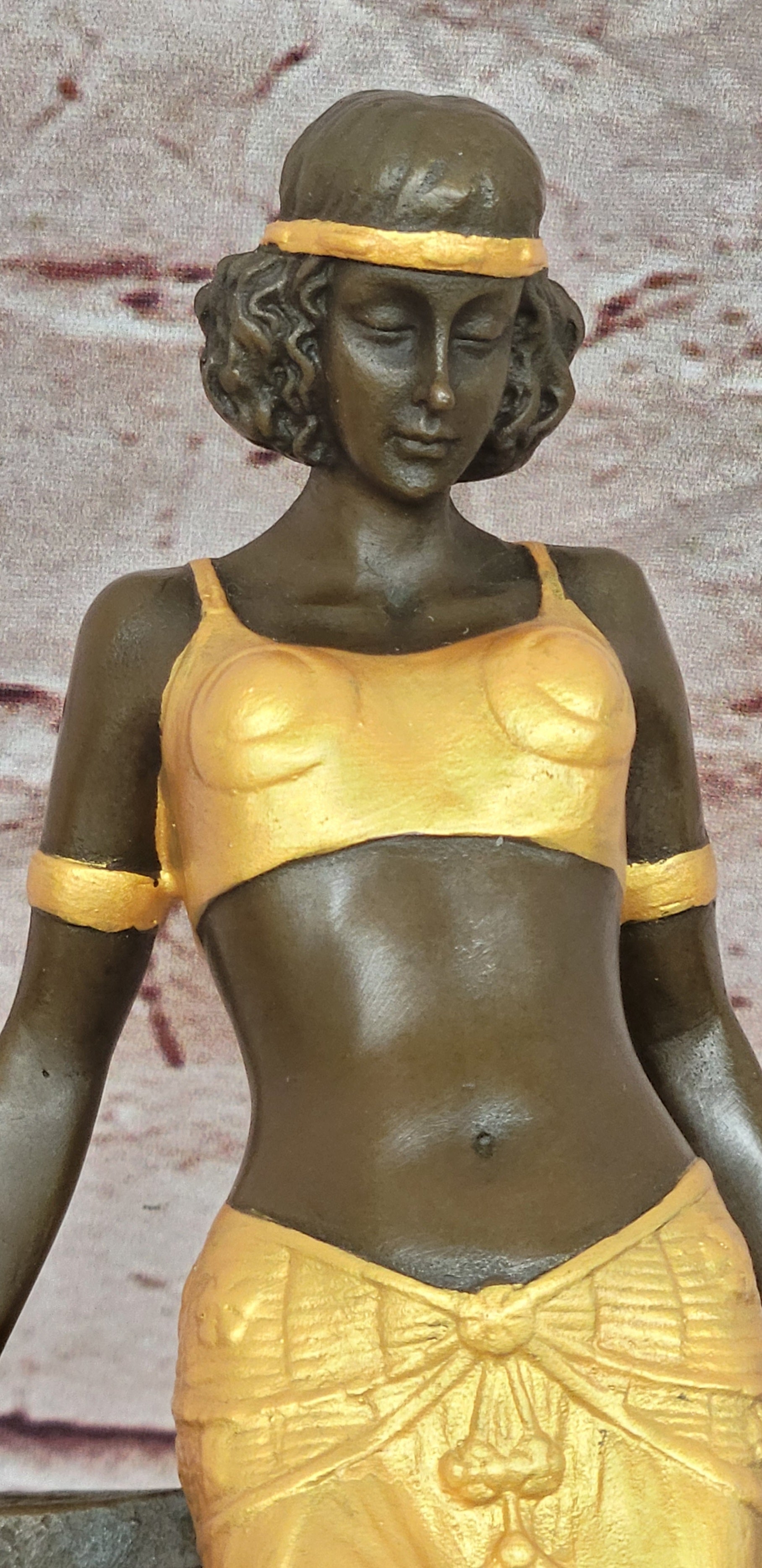 Original Milo Bronze Art Deco Statue Belly Dancer Sculpture Hot Cast Decor