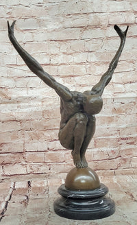 Large Bronze Swimmer Sculpture Signed Milo