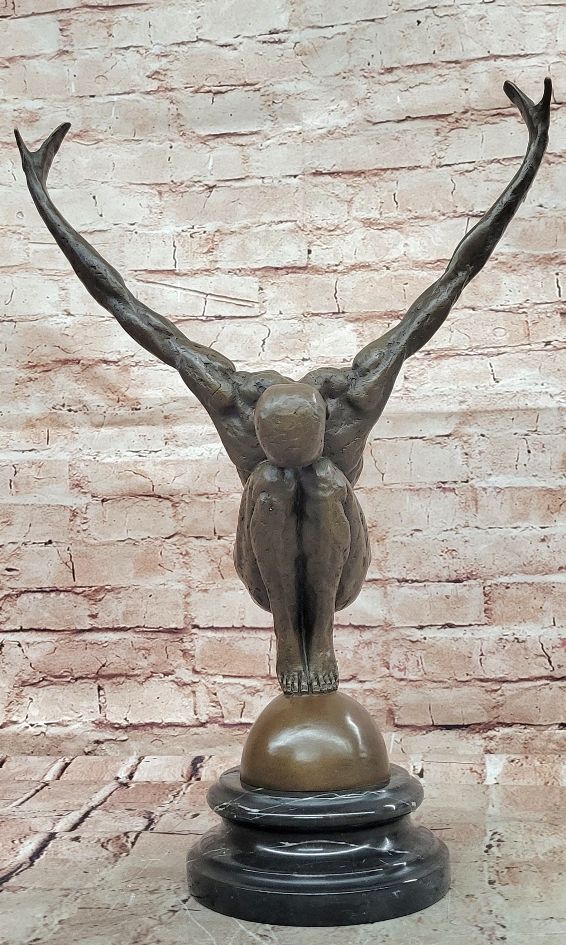 Large Bronze Swimmer Sculpture Signed Milo