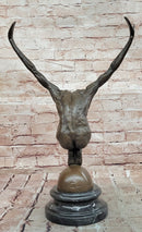 Large Bronze Swimmer Sculpture Signed Milo