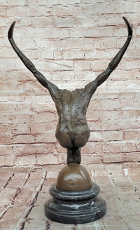 Large Bronze Swimmer Sculpture Signed Milo