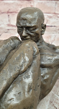 Large Bronze Swimmer Sculpture Signed Milo