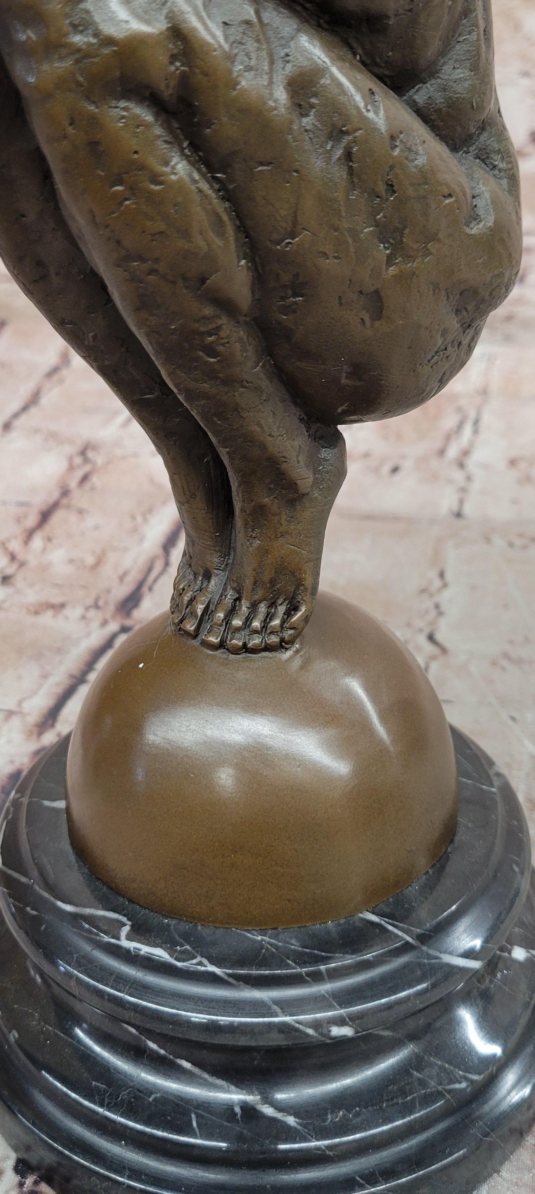 Large Bronze Swimmer Sculpture Signed Milo