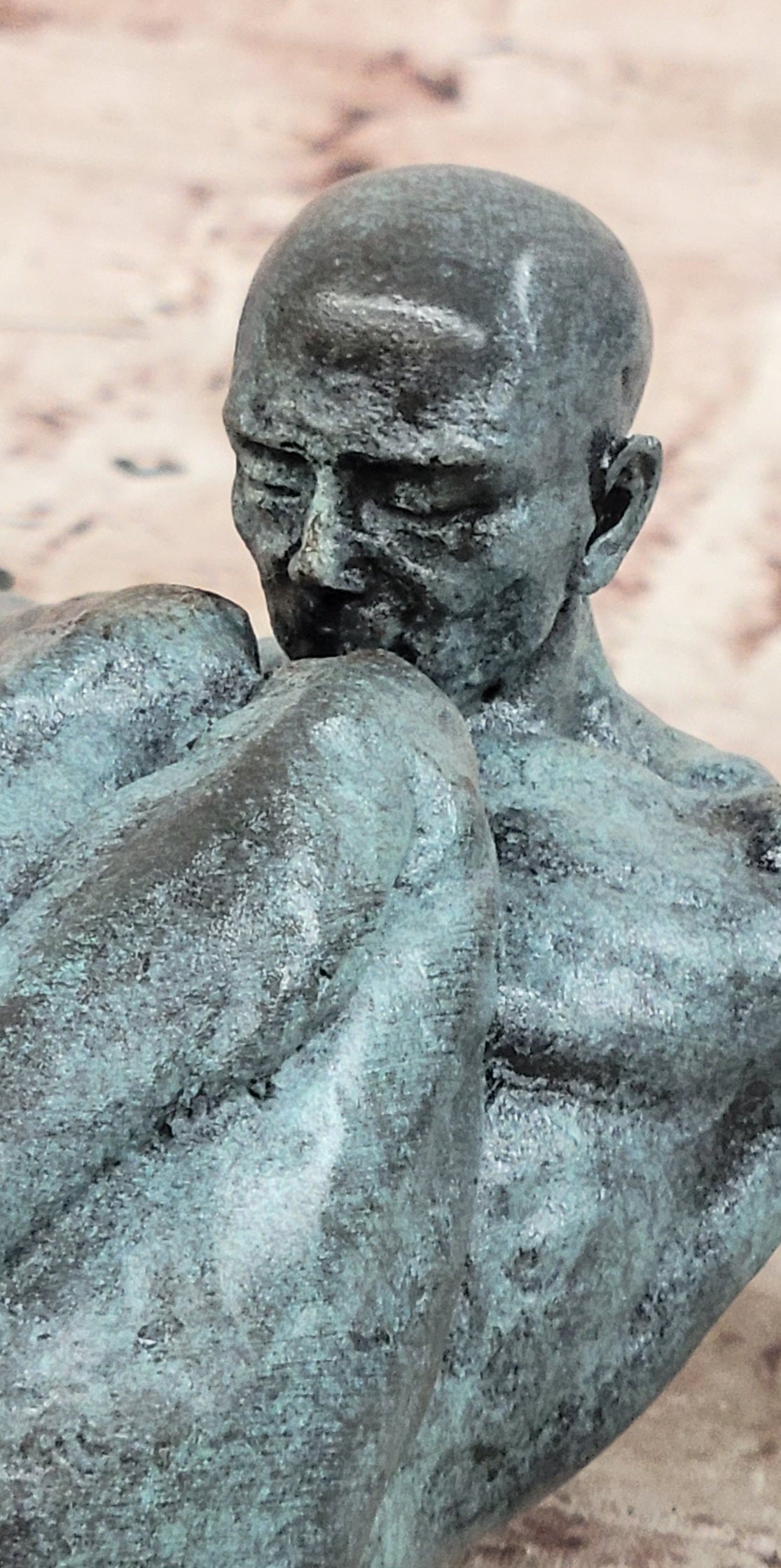 Bronze Swimmer Statue: Man Act Diver Sculpture on Marble Base Signed Milo