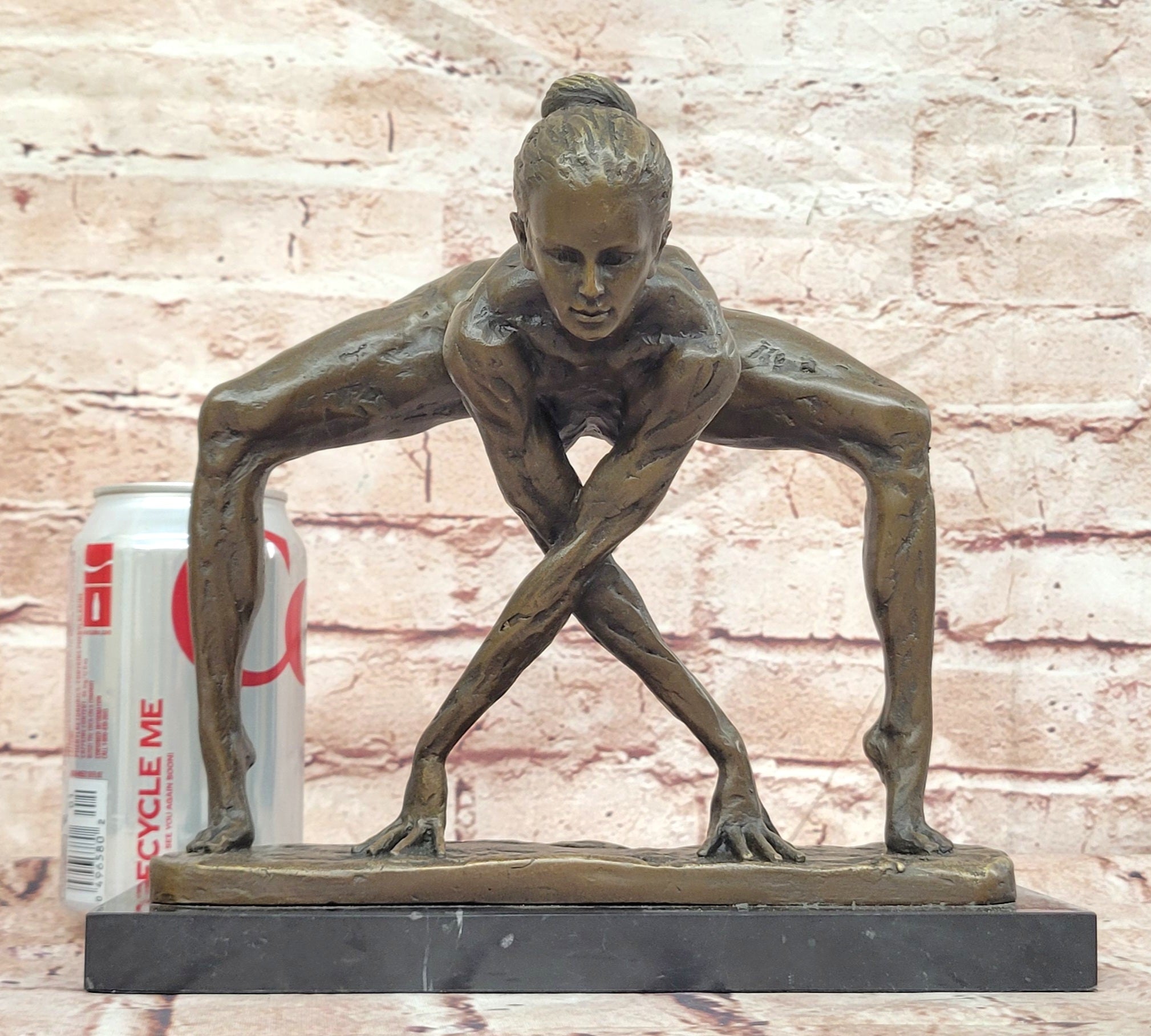 Abstract Bronze Twisted Dancer Sculpture Signed Cesaro Museum Quality Artwork Statue