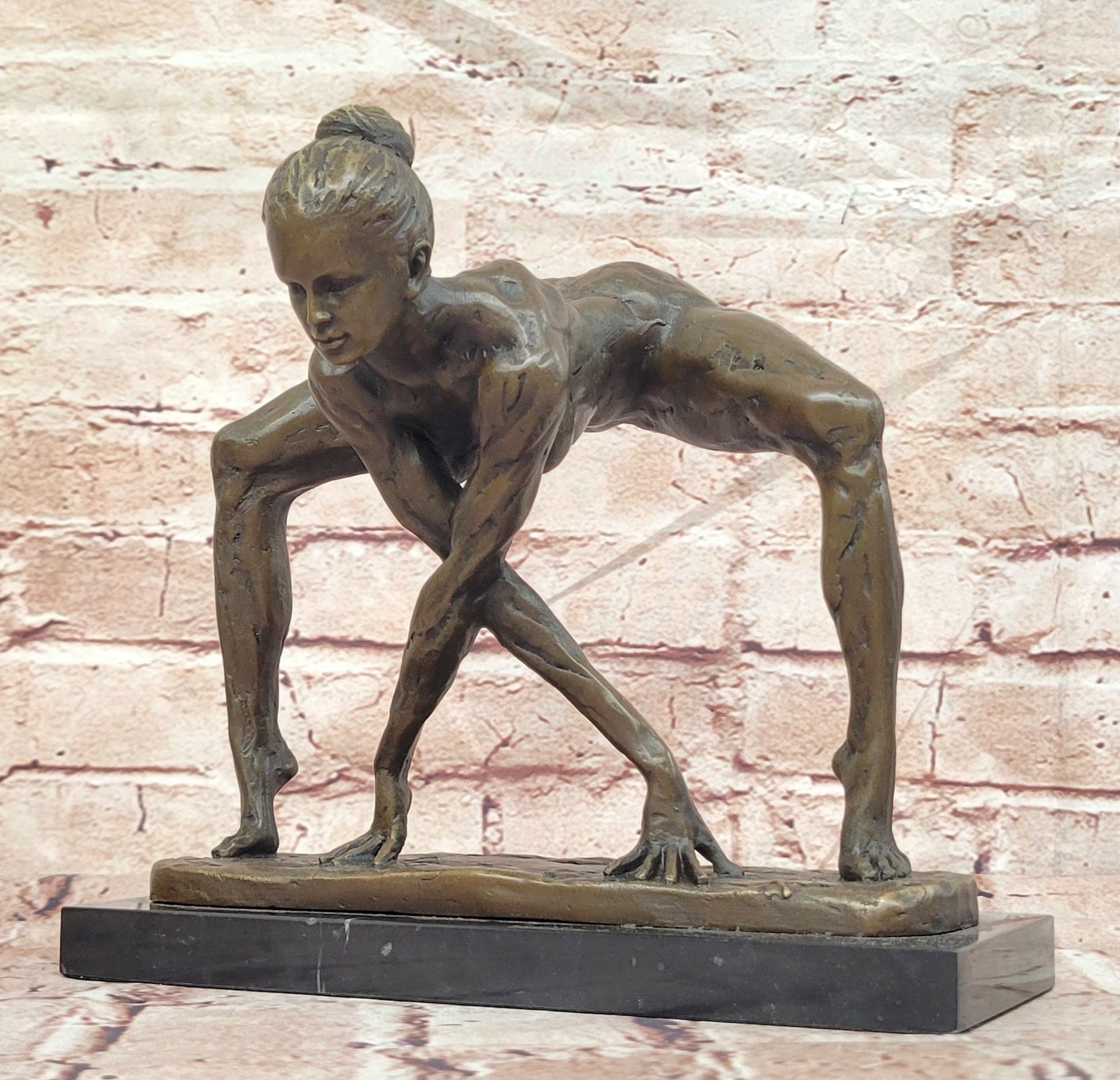 Abstract Bronze Twisted Dancer Sculpture Signed Cesaro Museum Quality Artwork Statue