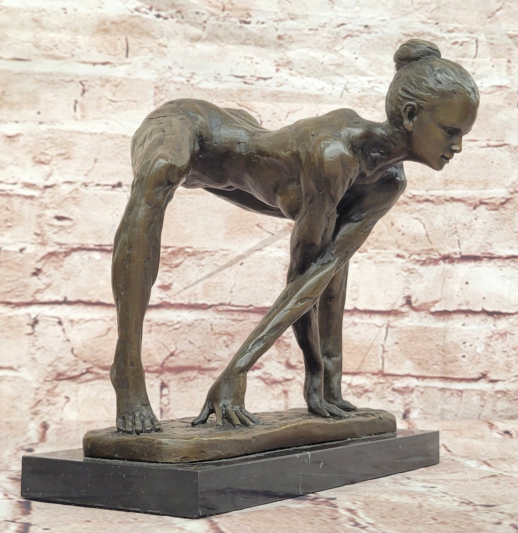 Abstract Bronze Twisted Dancer Sculpture Signed Cesaro Museum Quality Artwork Statue