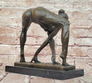 Abstract Bronze Twisted Dancer Sculpture Signed Cesaro Museum Quality Artwork Statue