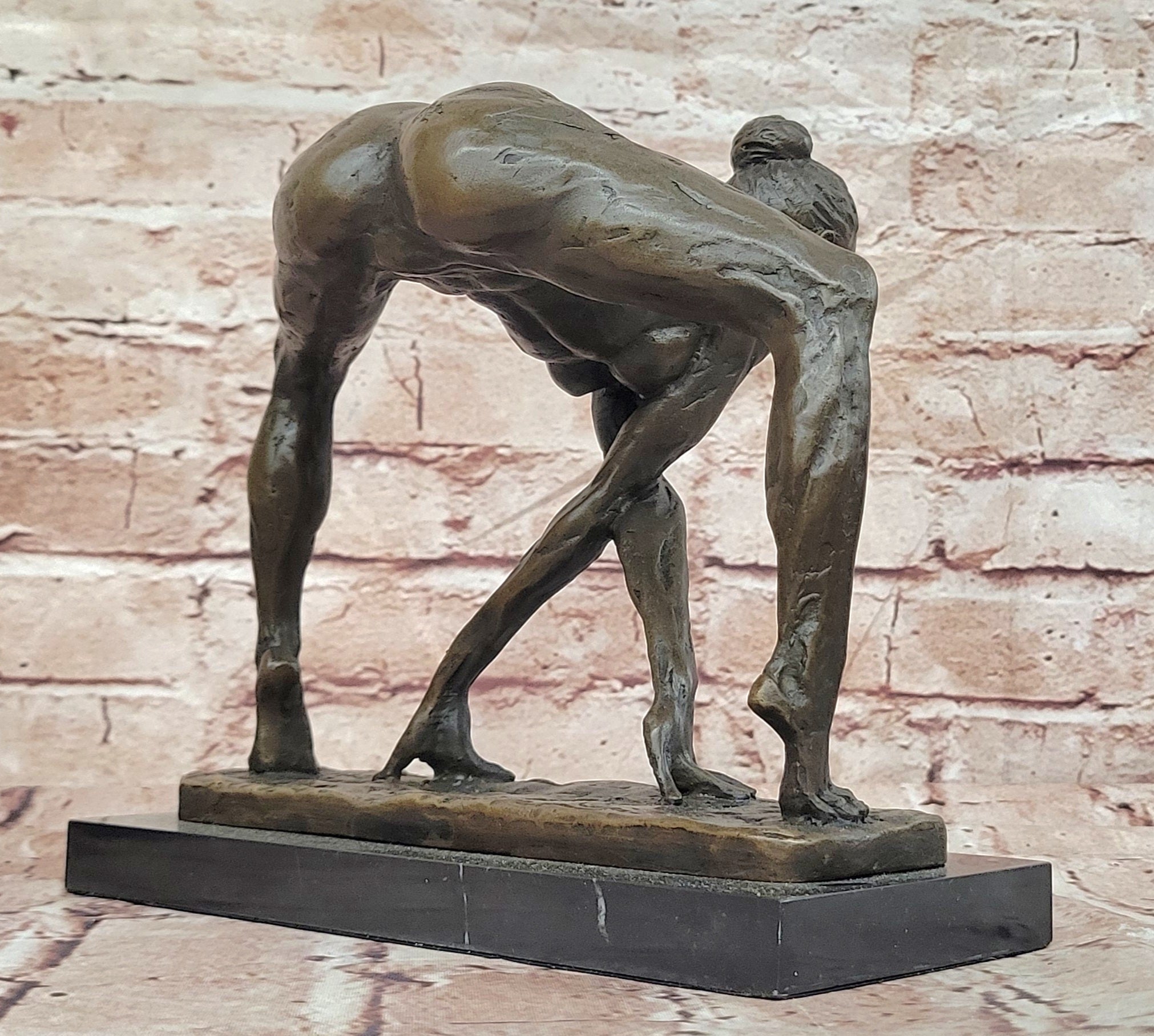 Abstract Bronze Twisted Dancer Sculpture Signed Cesaro Museum Quality Artwork Statue