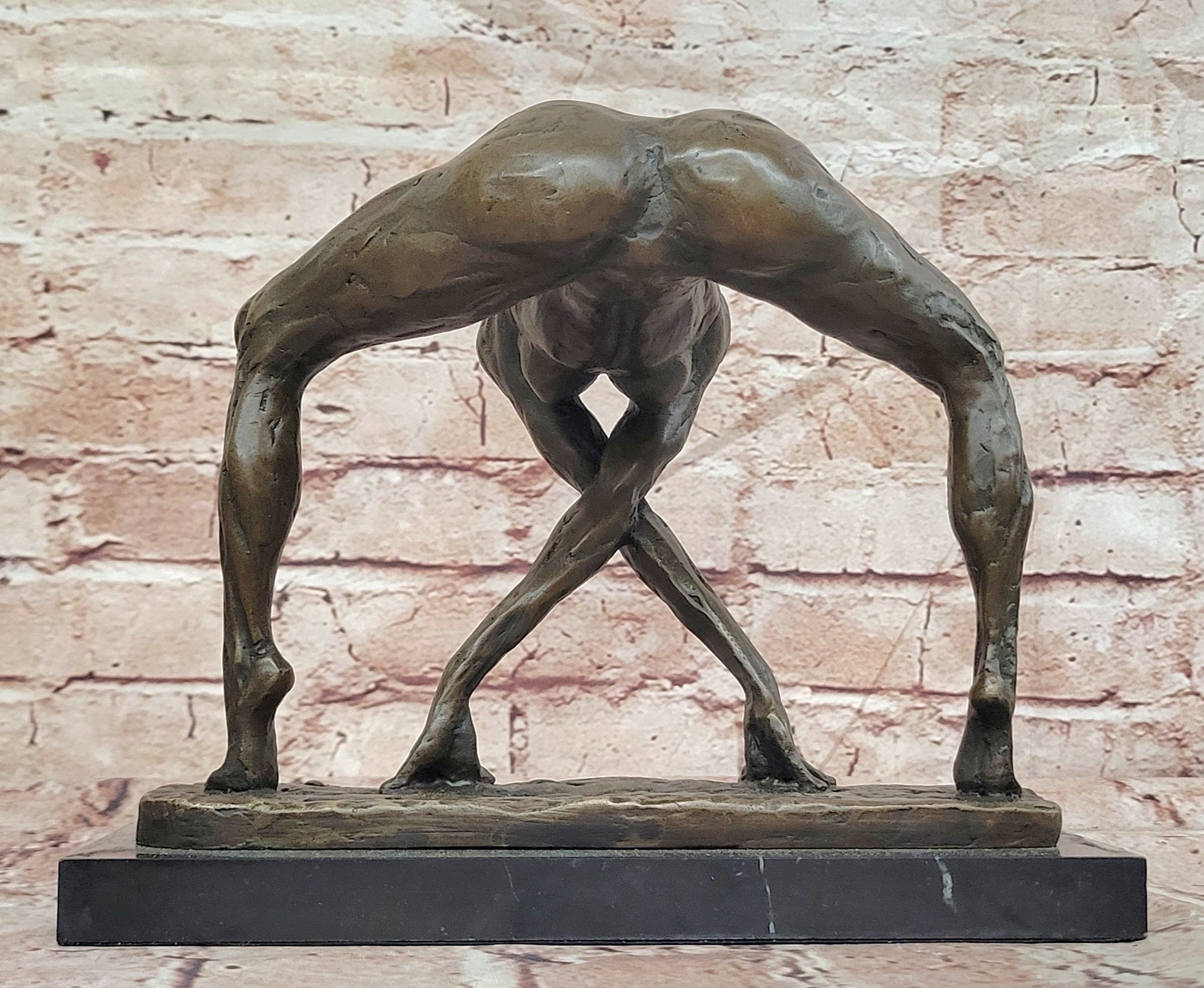 Abstract Bronze Twisted Dancer Sculpture Signed Cesaro Museum Quality Artwork Statue