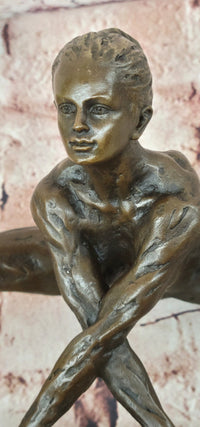 Abstract Bronze Twisted Dancer Sculpture Signed Cesaro Museum Quality Artwork Statue