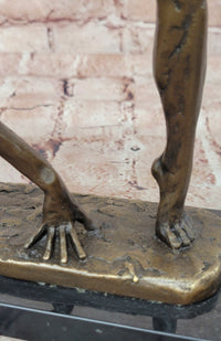 Abstract Bronze Twisted Dancer Sculpture Signed Cesaro Museum Quality Artwork Statue