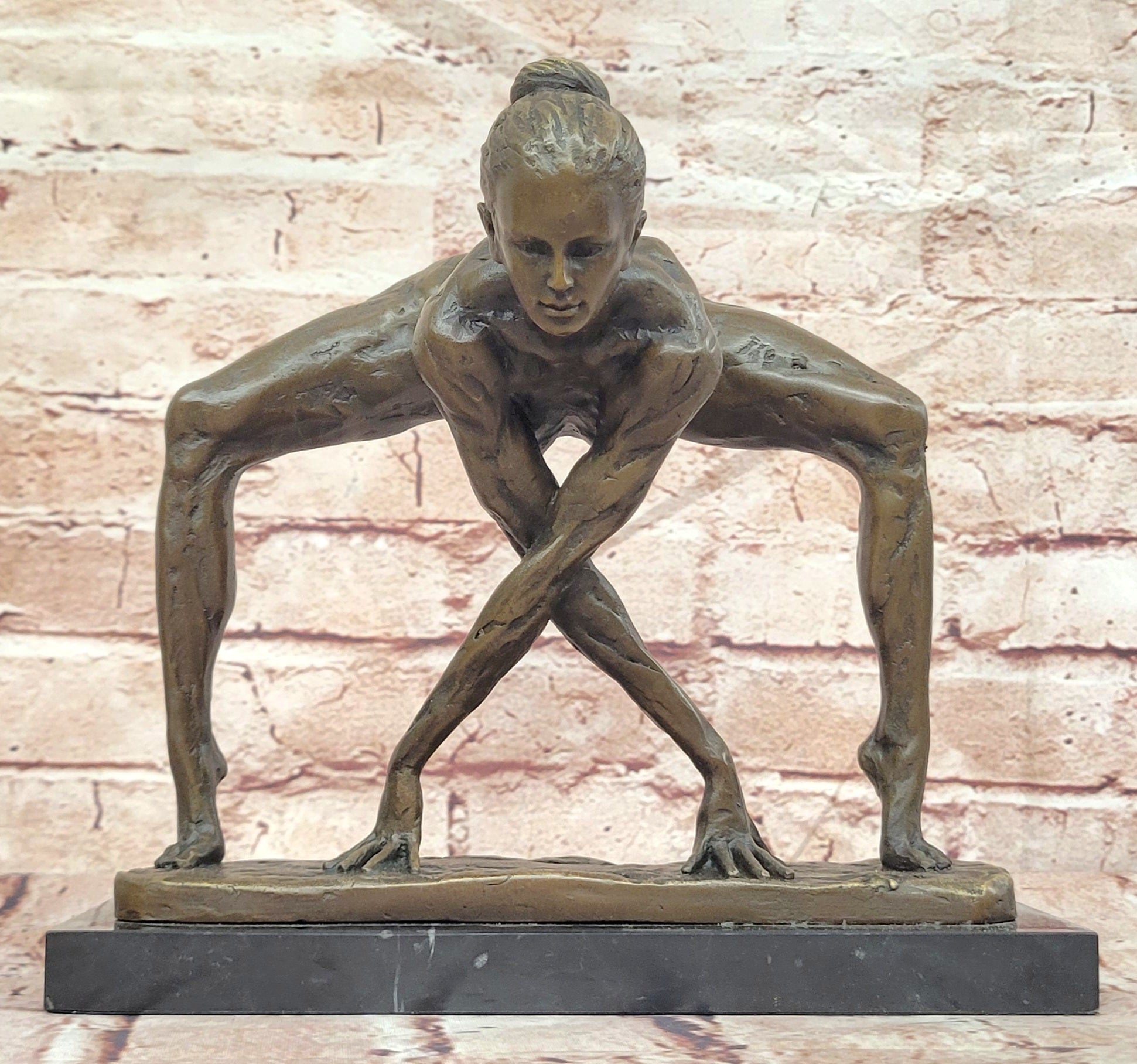 Abstract Bronze Twisted Dancer Sculpture Signed Cesaro Museum Quality Artwork Statue