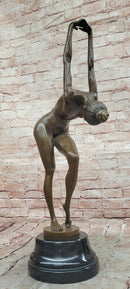 Hand Made Collectible Bronze Sculpture Nude Dancer Posing by Cesaro Statue