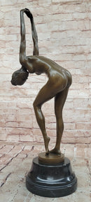 Hand Made Collectible Bronze Sculpture Nude Dancer Posing by Cesaro Statue